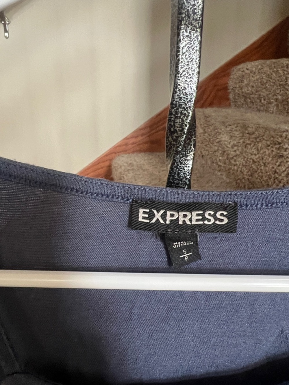 Express Navy Ruffle Spaghetti Strap Tank - Picture 2 of 6